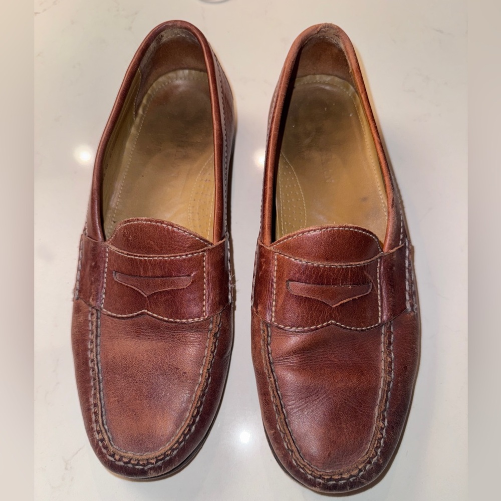 Cole Haan Nike Air brown leather men’s penny loafers. Size 10 M
